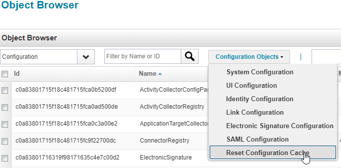 rest onfiguration cache