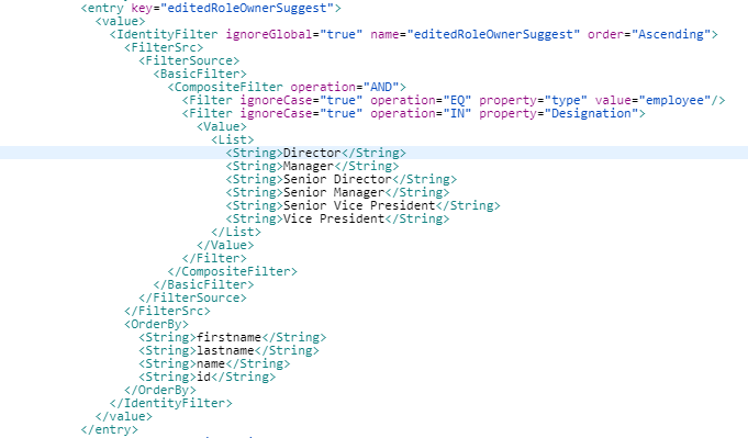 role ower configuration